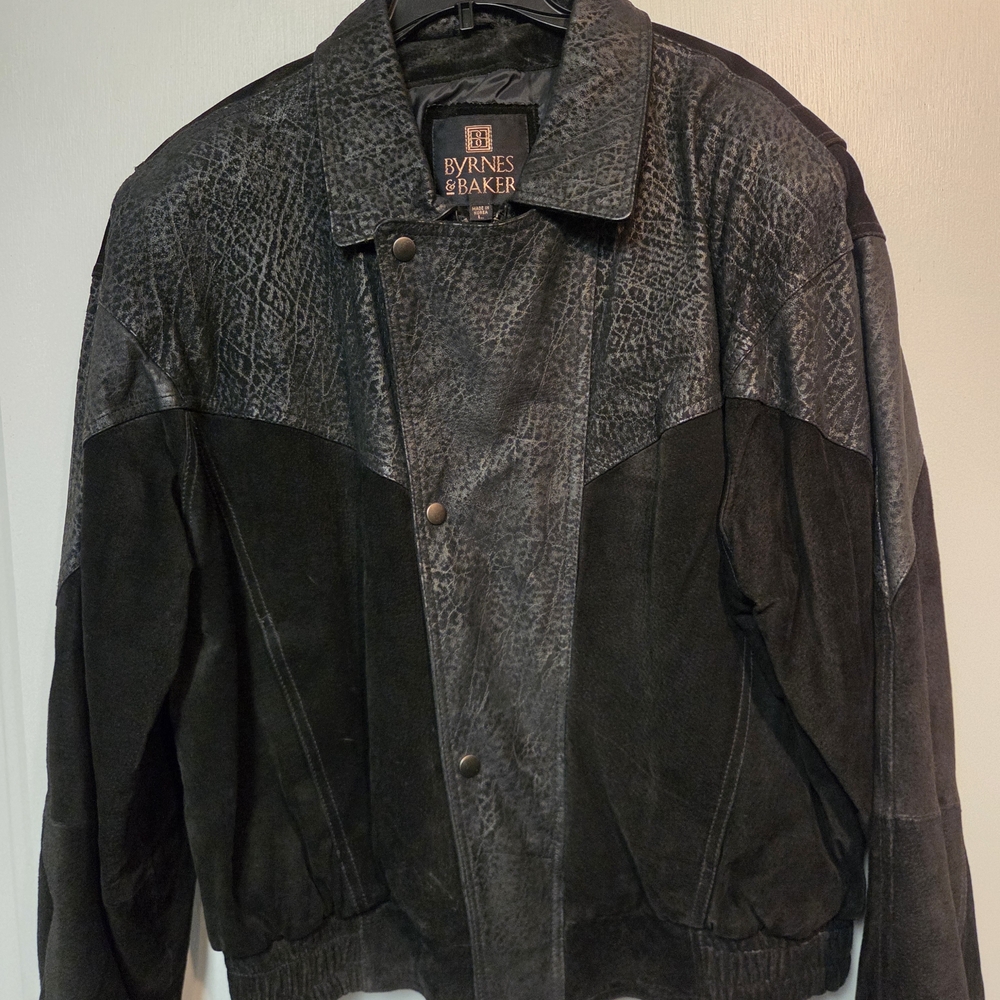 Byrnes & Baker Men's Black Two-Tone Bomber Jacket